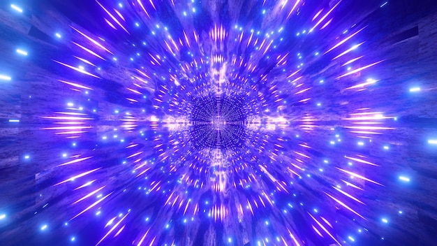 Color changing 4k uhd space particles worm hole tunnel 3d illustration  