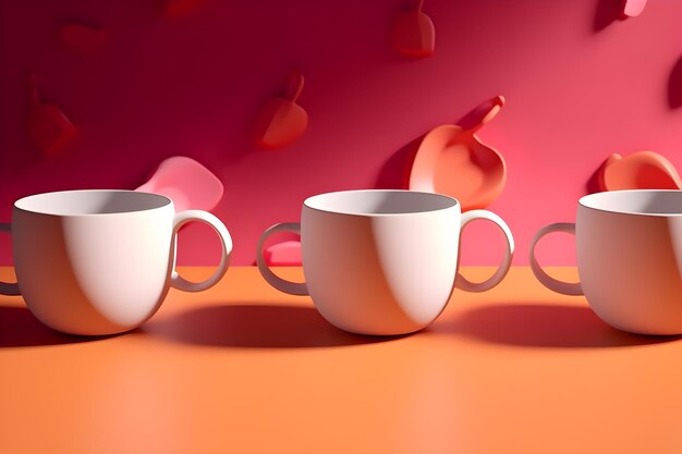 color coffee cup with two handles