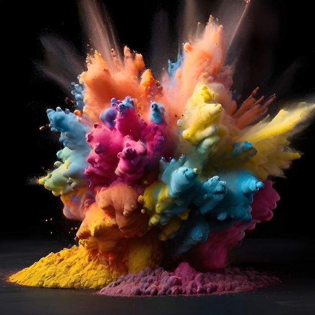 color explosion in black background wallpaper