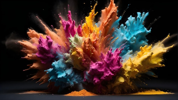 color explosion in black background wallpaper