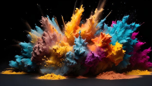 color explosion in black background wallpaper