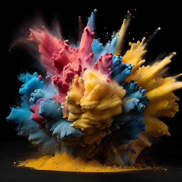 color explosion in black background wallpaper