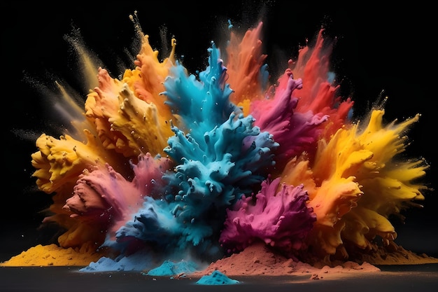 color explosion in black background wallpaper