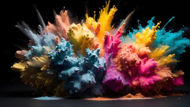 color explosion in black background wallpaper