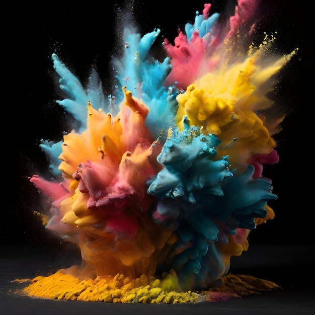 color explosion in black background wallpaper