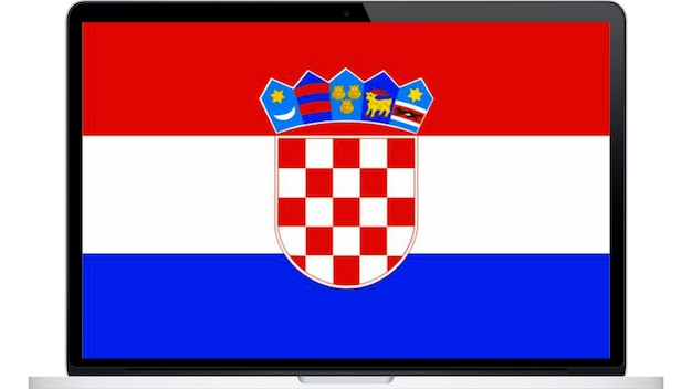 Color flag of the country on the tablet illustration