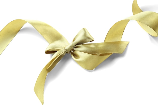 Color gift satin ribbon bow, isolated on white