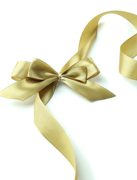 Color gift satin ribbon bow isolated 