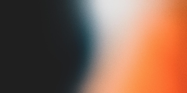 Color gradient grainy background red orange white illuminated spots on black noise texture effect