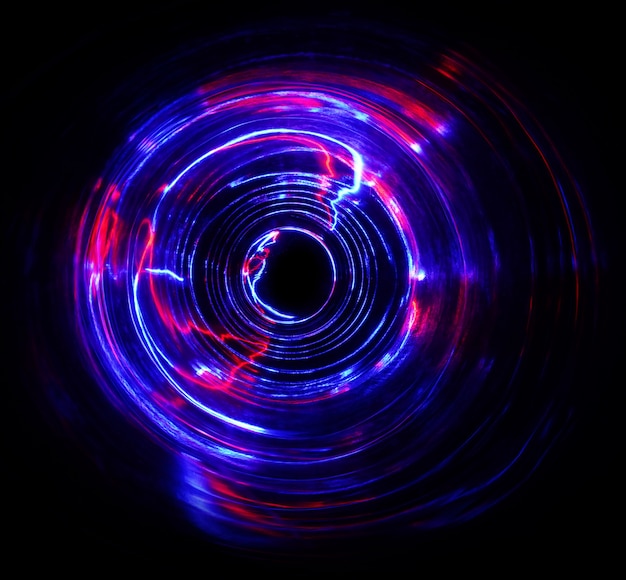 Color Light move cycle shape on long exposure shot in the dark.