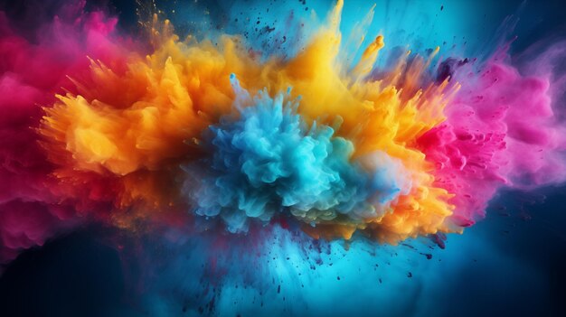 Color liquid ink splash abstract background rainbow art Holi paint rainbow multi colored