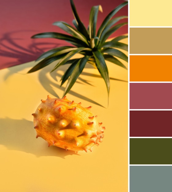 Photo color matching palette from image of dragon fruit pitahaya or dragonfruit