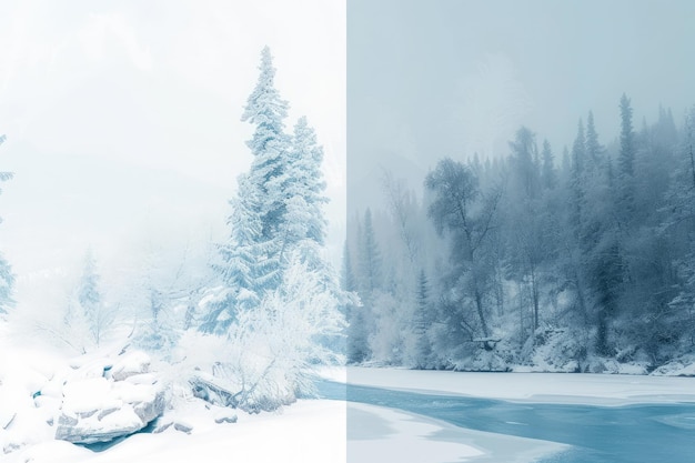 A color palette capturing the hues of an icy winter landscape