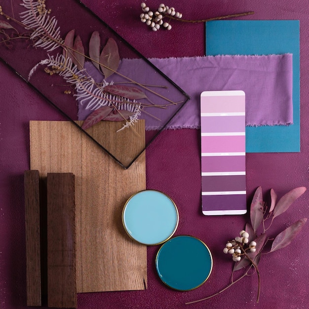 color palette mood board for interior design and decor