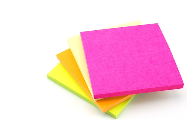 color of paper notes on white background