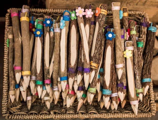 Color pencil made from real stick wood