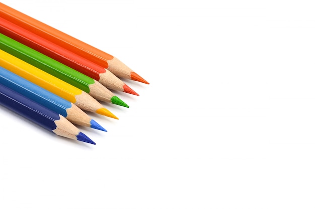 color pencils isolated on white background