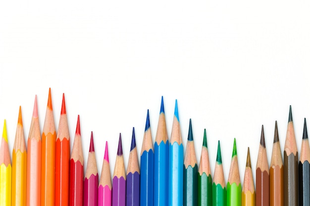 Color pencils isolated on white background.