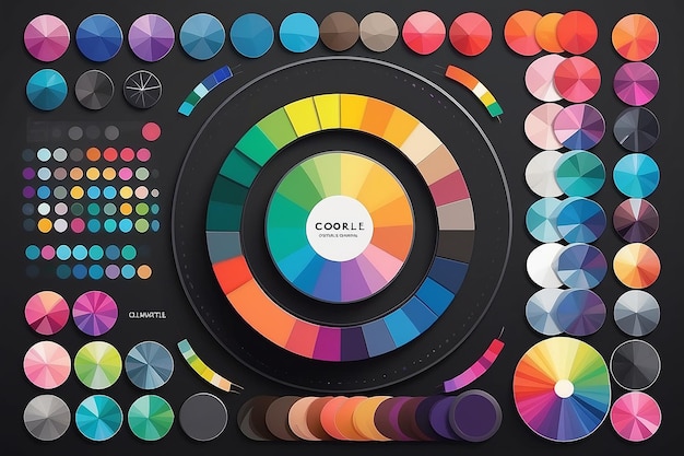 color picker circle design material and 24 hue set