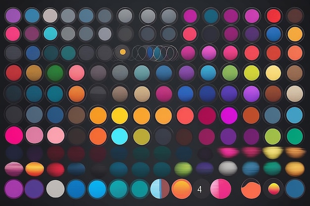 Photo color picker circle design material and 24 hue set