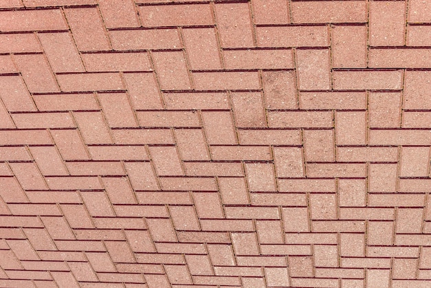 Color picture of tiled red brick pavement detail Background