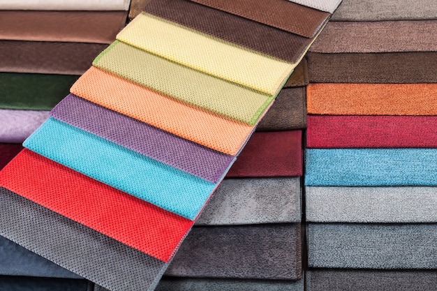 Color samples of the upholstery fabric in the assortment