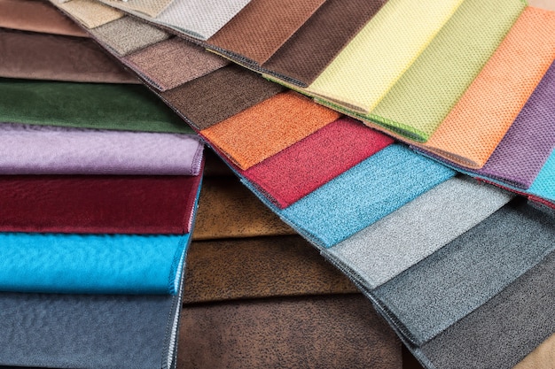 Color samples of the upholstery fabric in the assortment