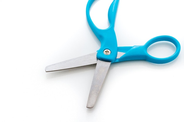 Color scissors for school supplies on a white background.