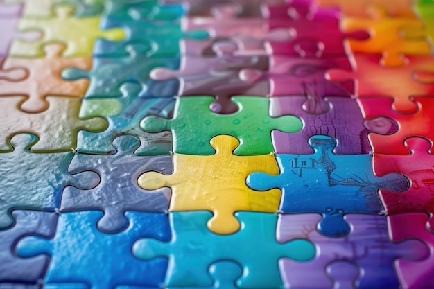 Color spectrum puzzle final piece concept strategy and solution jigsaw