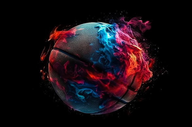 Color splash basketball Generative AI