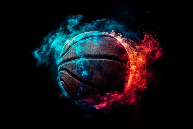 Color splash basketball Generative AI