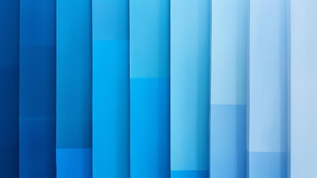 Photo a color swatch of different shades of blue in vertical stripes