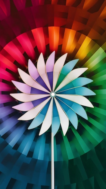 Color wheel as colored pinwheel as background