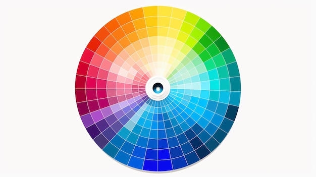 Photo color wheel palette for paint tone selection isolated