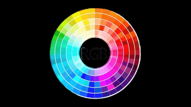 Photo color wheel showcasing rgb spectrum in vibrant hues