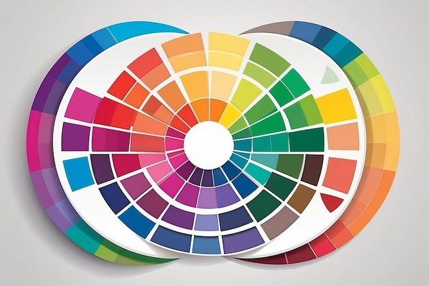 Photo color wheel vector illustration color wheel isolated circle on white background