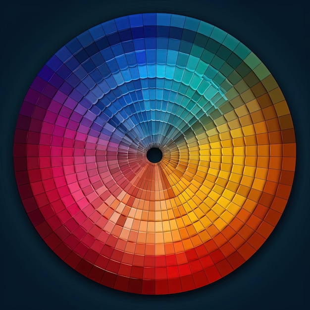 a color wheel with different colored sections in the style of illusory gradient