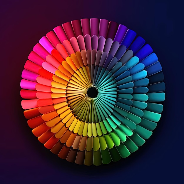 a color wheel with different colored sections in the style of illusory gradient