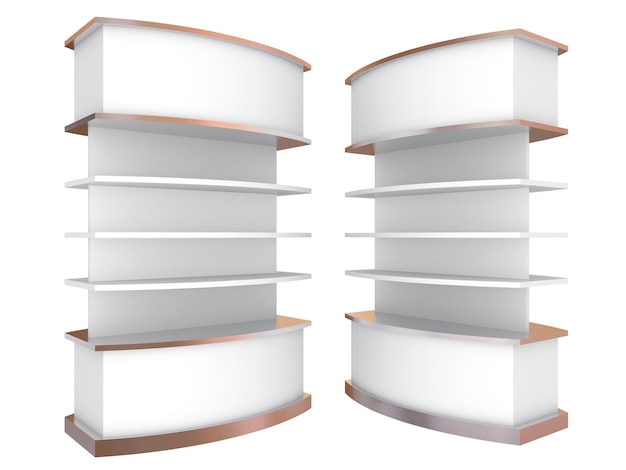 Photo color white curve shelves