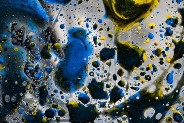 Colored abstract background.Ink Bubbles In Water. Abstract colorful paint. Macro photo