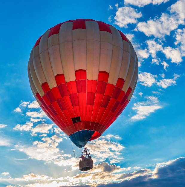 Colored balloon on the background of the colored sky