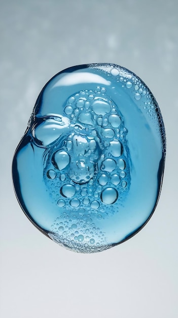 Photo colored blue soap isolated on transparent background