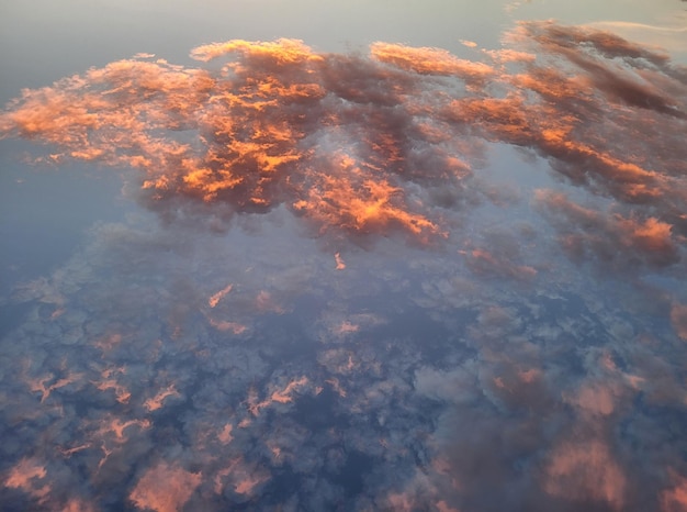 Colored clouds at sunset during sunset.