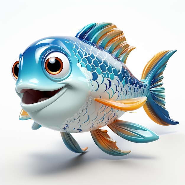 A colored fish character Generative ai