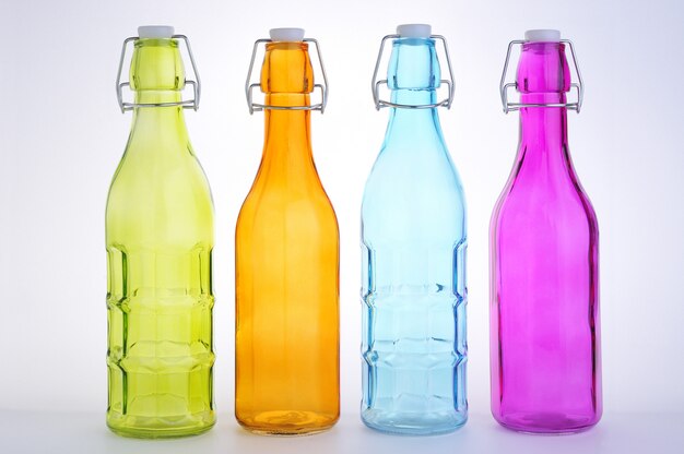 Colored glass bottles with airtight stopper