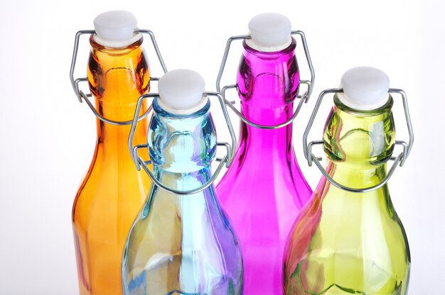 Colored glass bottles with airtight stopper