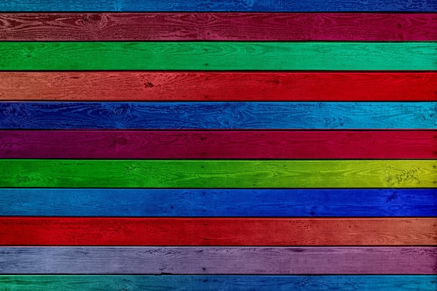 Colored gradient background. horizontal wooden planks