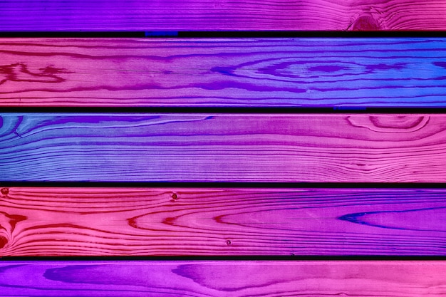 Colored gradient background. horizontal wooden planks