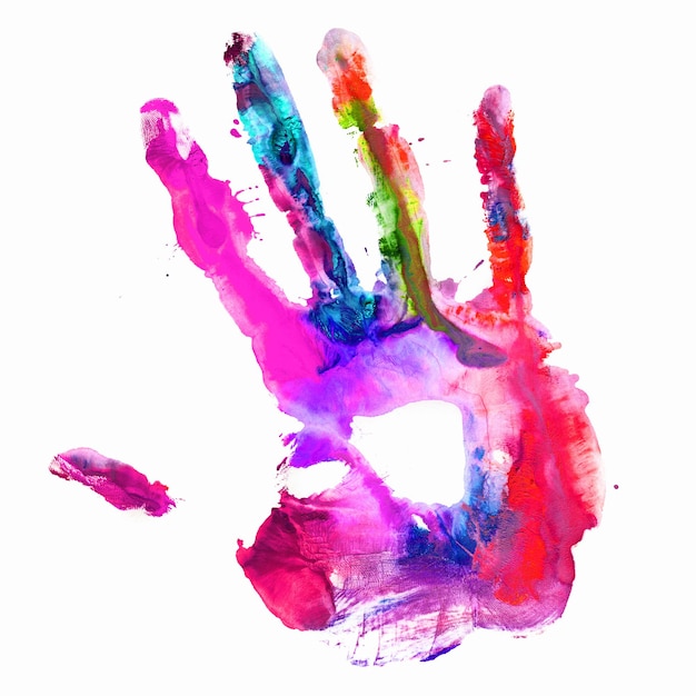 Colored hand print