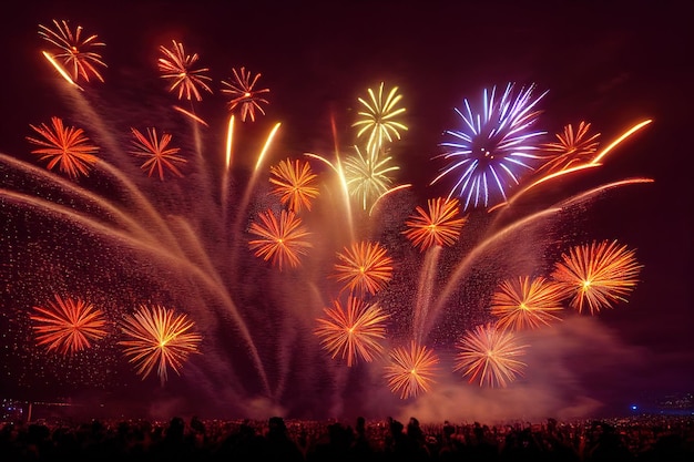 Colored holiday fireworks _ai_generated